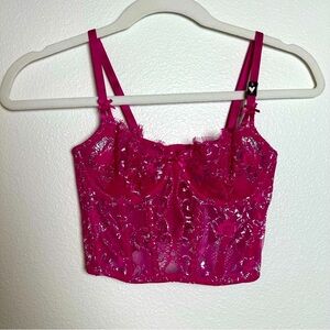 Victoria Secret Pink Lace Bustier Top